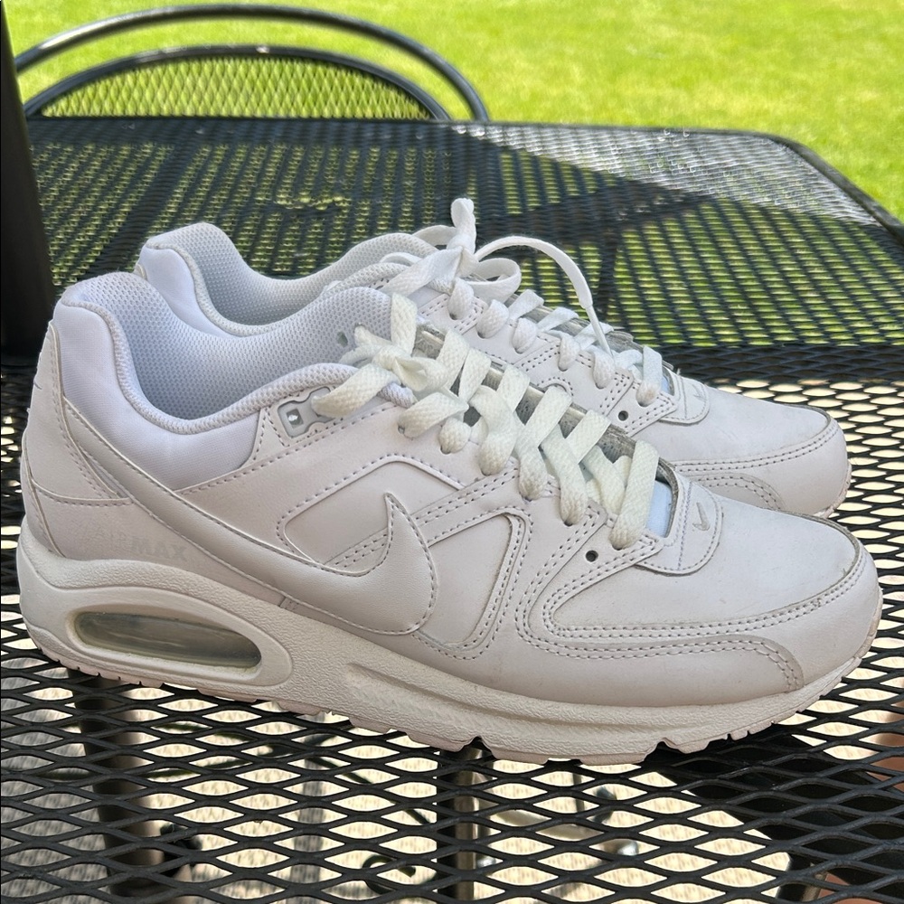Nike All-White Leather & Mesh Air-Style Sneakers